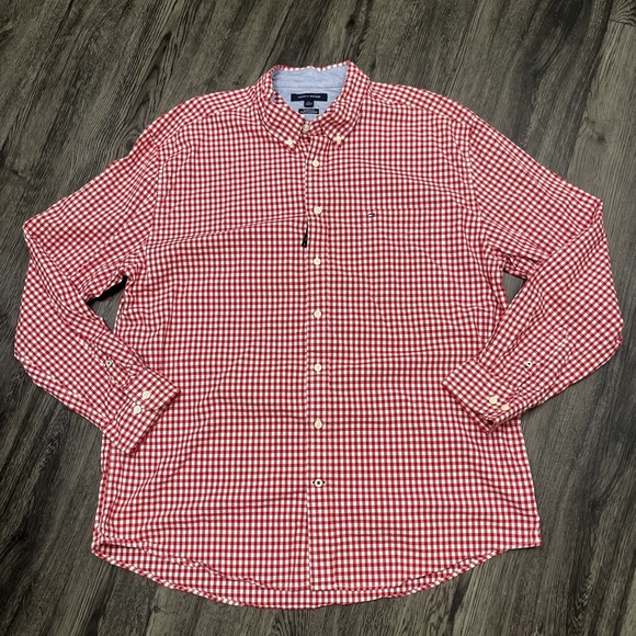 Tommy Hilfiger Other - Tommy Hilfiger Mens XXL Classic Fit Button Down Shirt Red White  long sleeve